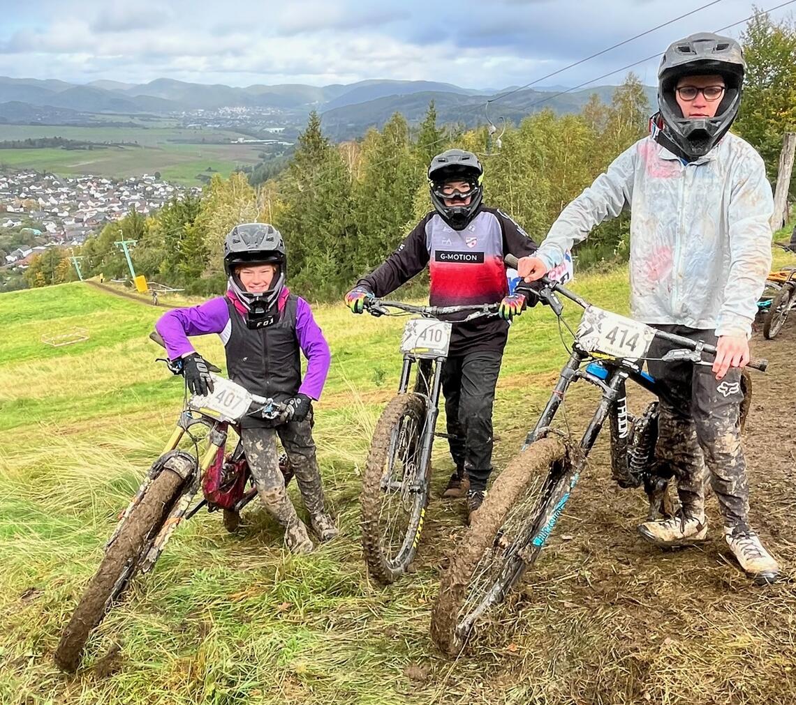 Mattis, Till und Ryan vor dem Final Run in Kleingladenbach Mattis, Till und Ryan vor dem Final Run in Kleingladenbach